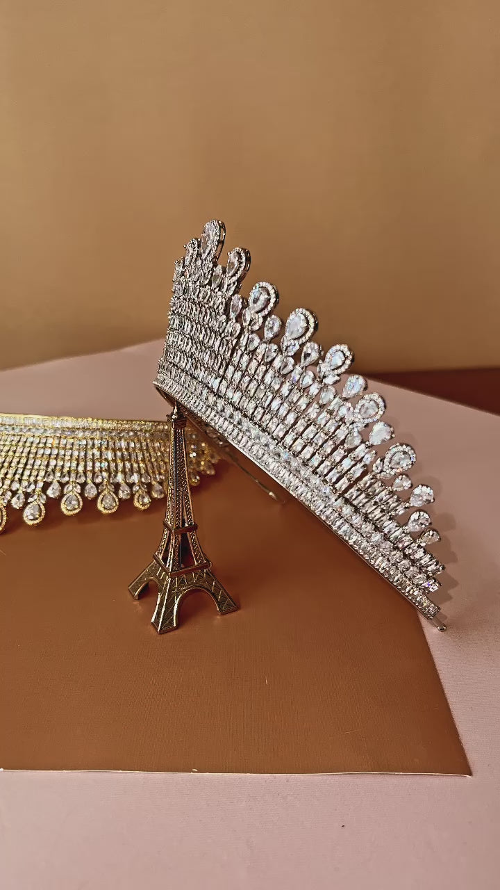 Buy THE DUCHESS Royal Crown, Bridal Crown with Swarovski Crystals ...
