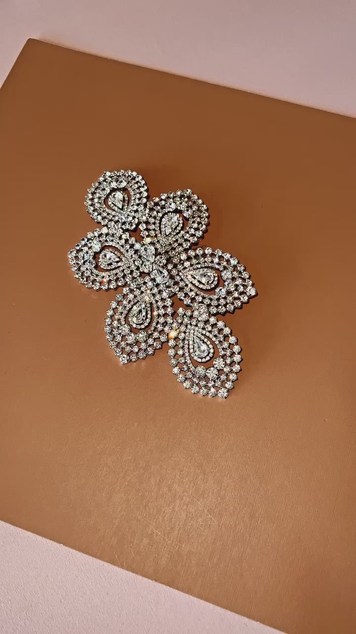 Ellee Real Bride Adorned with SYLVIE Swarovski Bridal Headpiece, Wedding Hair Comb