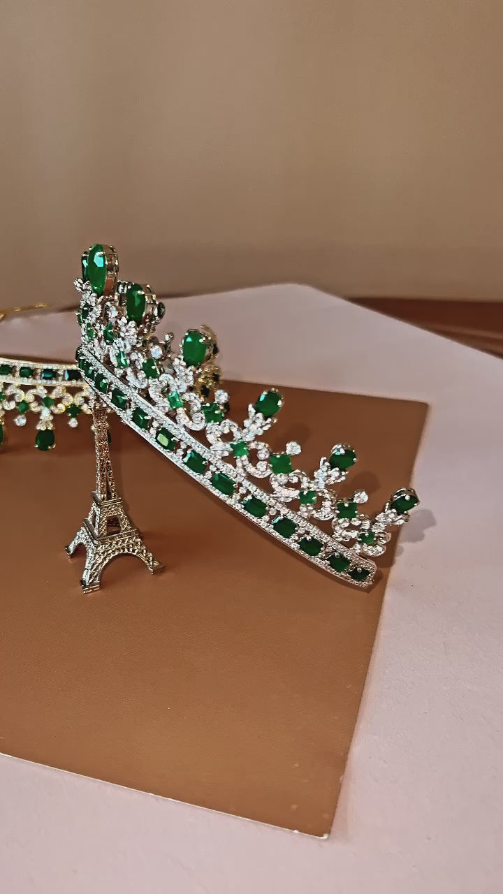 MAJESTIC EMERALD Green Swarovski Most Luxurious Royal Crown