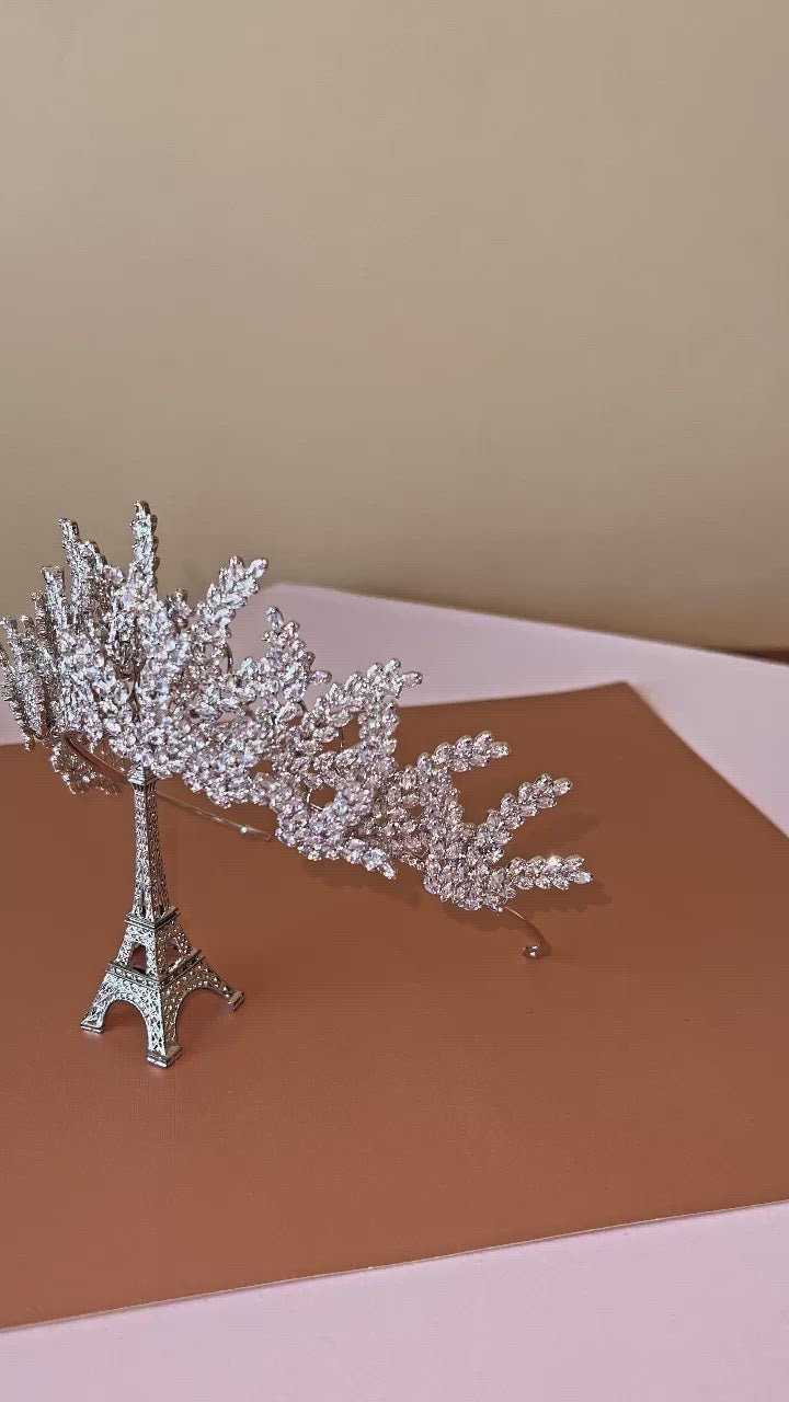 CELESTE Gorgeous Swarovski Bridal and Wedding Tiara, 3D Tiara
