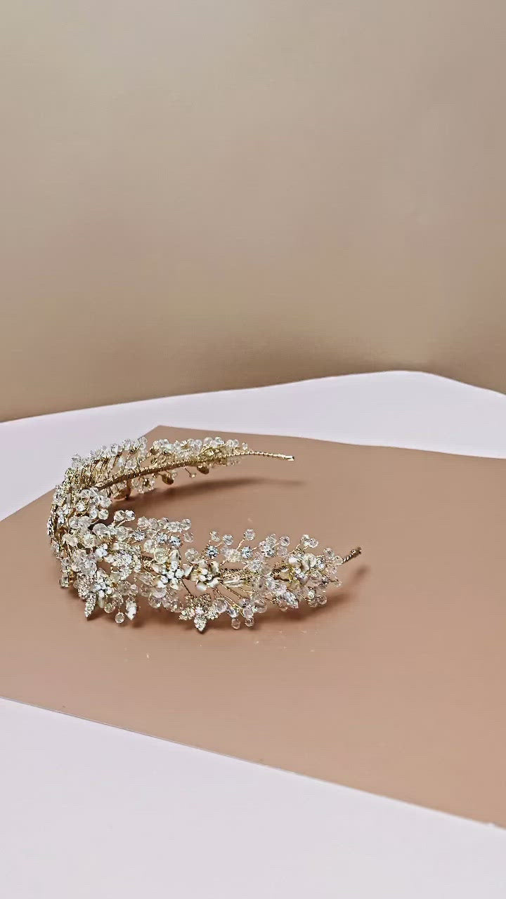 AMARA Swarovski Wedding Headpiece with Micro Zirconia