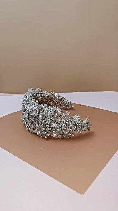 SORAYA Bridal Swarovski Headpiece with Luxurious Crystals