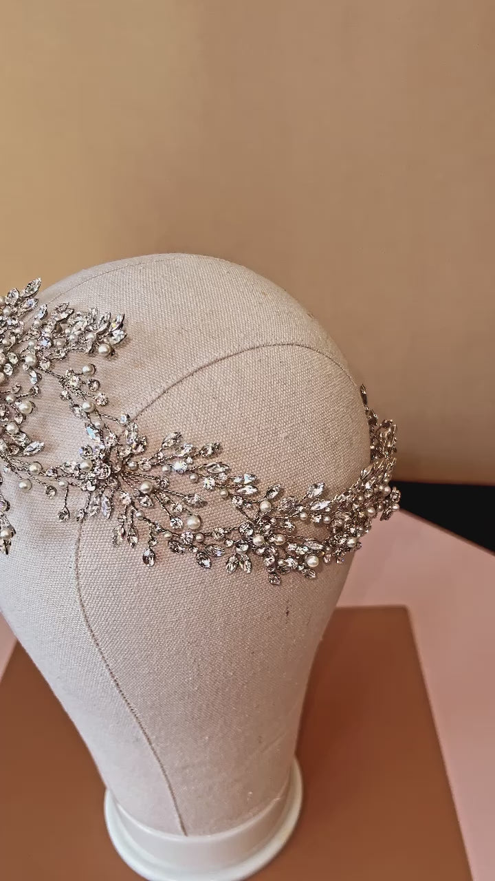 MINERA-PEARLS Majestic and Luxurious Headpiece / Halo Design