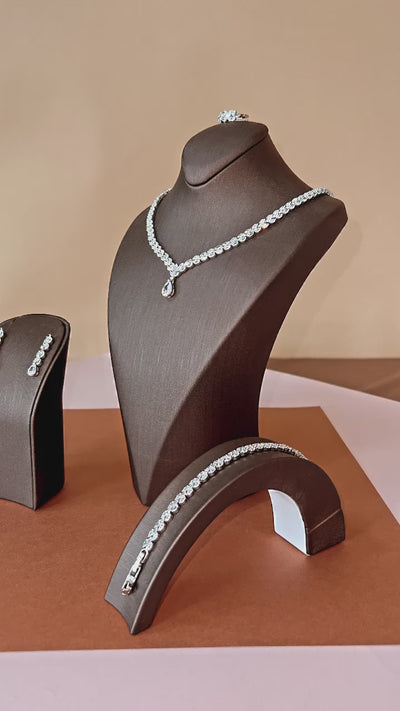 GLISTEN Jewelry Set with Necklace, Bracelet, Drop Earrings and Ring