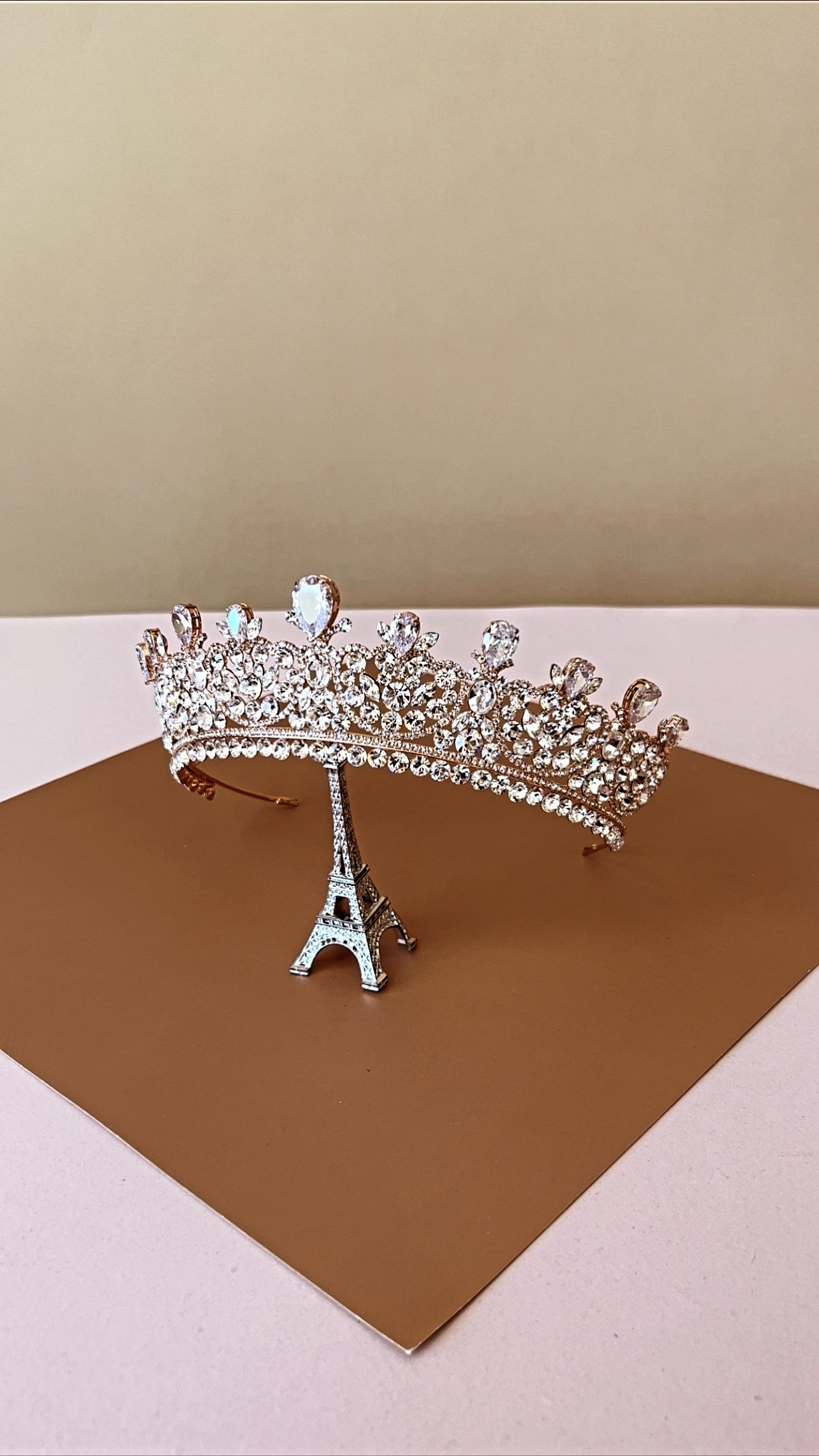 CARINA Swarovski & Pearls Wedding Crown, Princess Tiara