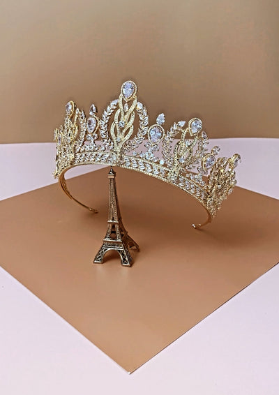 Ellee Real Bride Adorned with ROYALE Luxurious Wedding Full Crown For a Queen - Royal Wedding