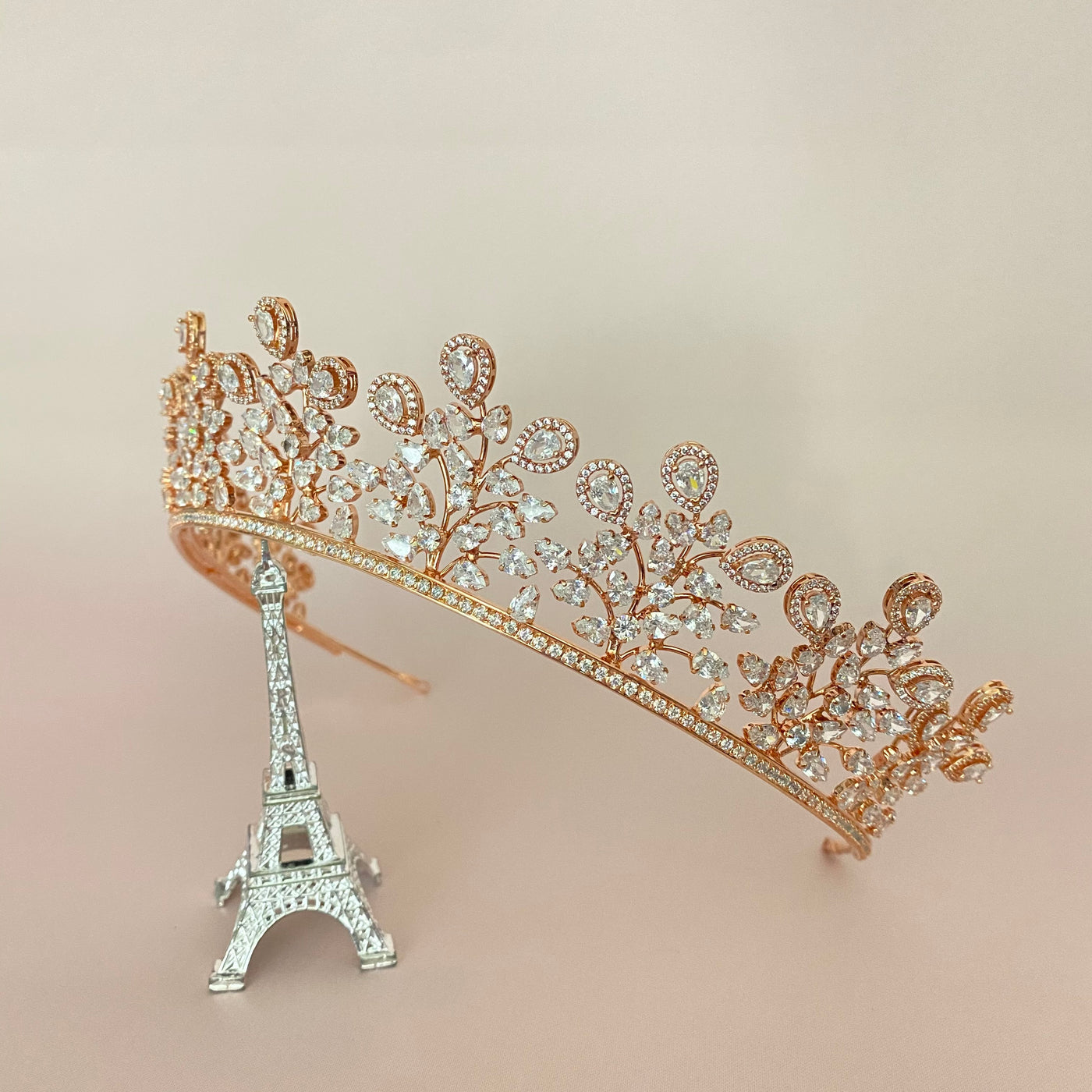 FAITH Rose Gold Swarovski Tiara, Gorgeous Bridal Crown