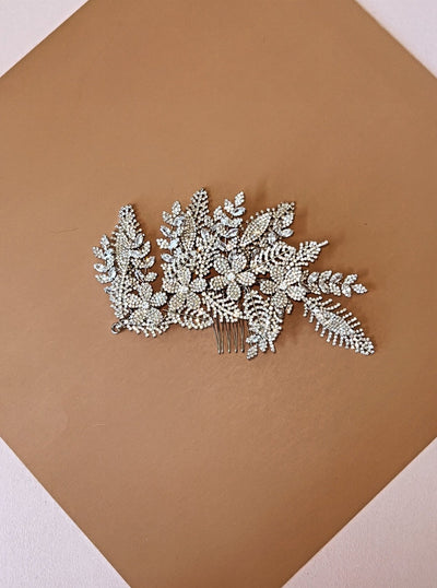 GAMILA Swarovski Bridal Hair Comb, Wedding Hair Wings