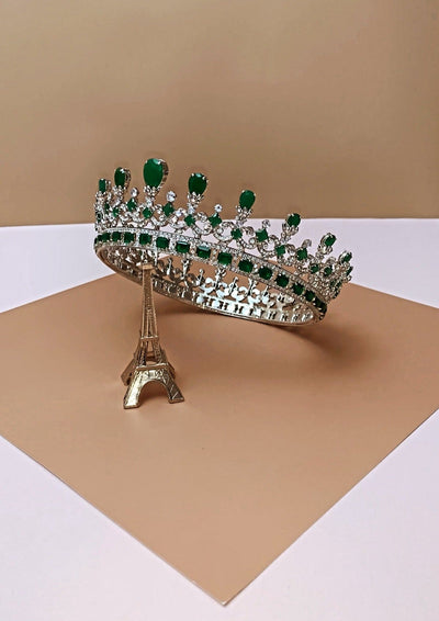 MAJESTIC EMERALD Green Full Crown Swarovski Most Luxurious Royal Crown