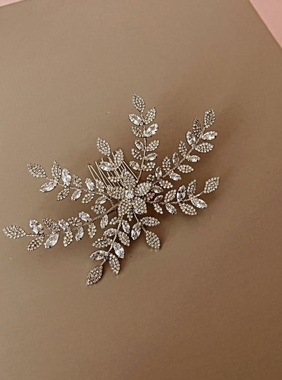 LUCY Swarovski Bridal Hair Comb, Swarovski Hair Wings