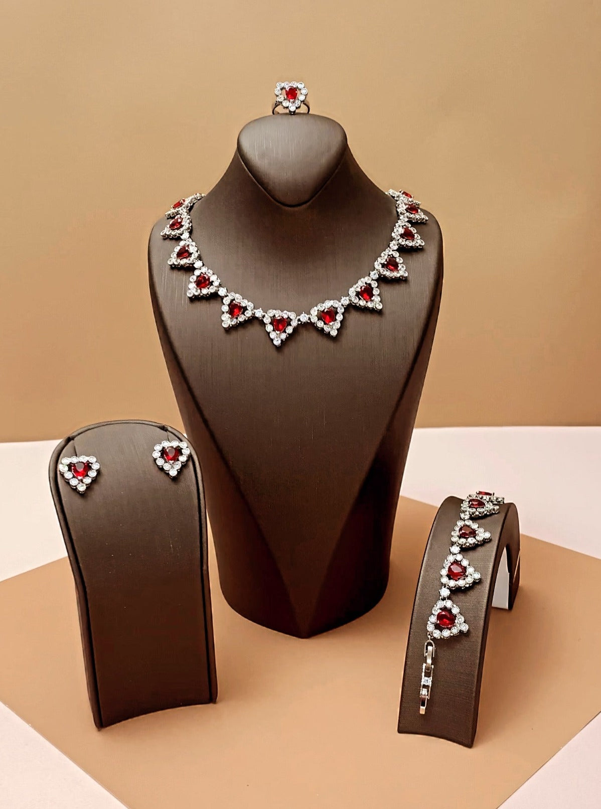 SWEETHEART Jewelry Full Set with Necklace, Bracelet, Earrings and Ring