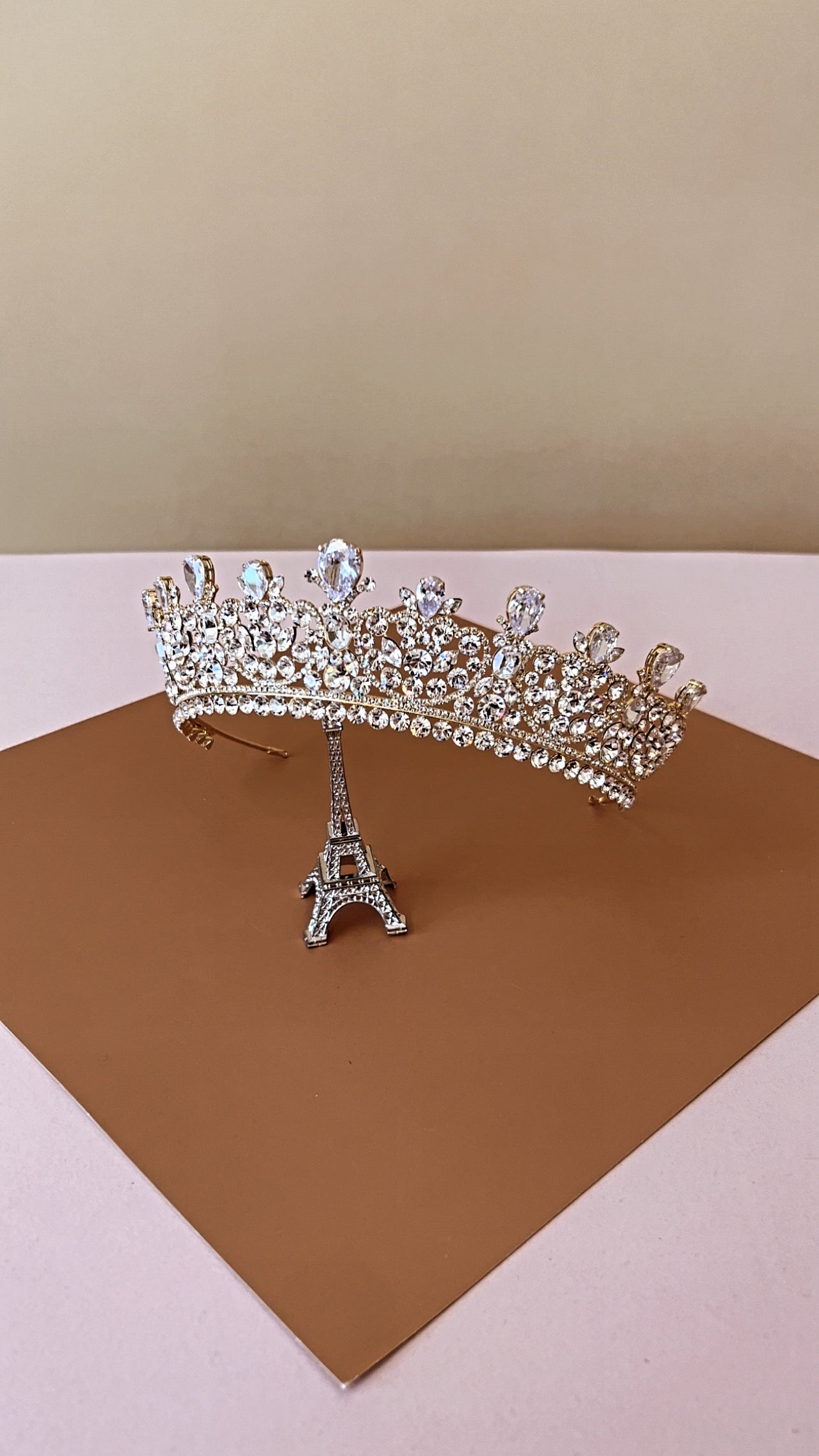 CARINA Swarovski & Pearls Wedding Crown, Princess Tiara