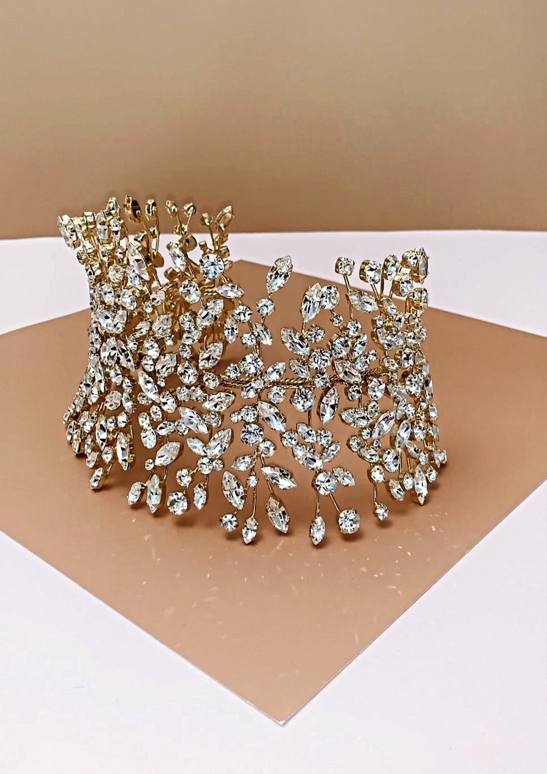 gold headband wedding