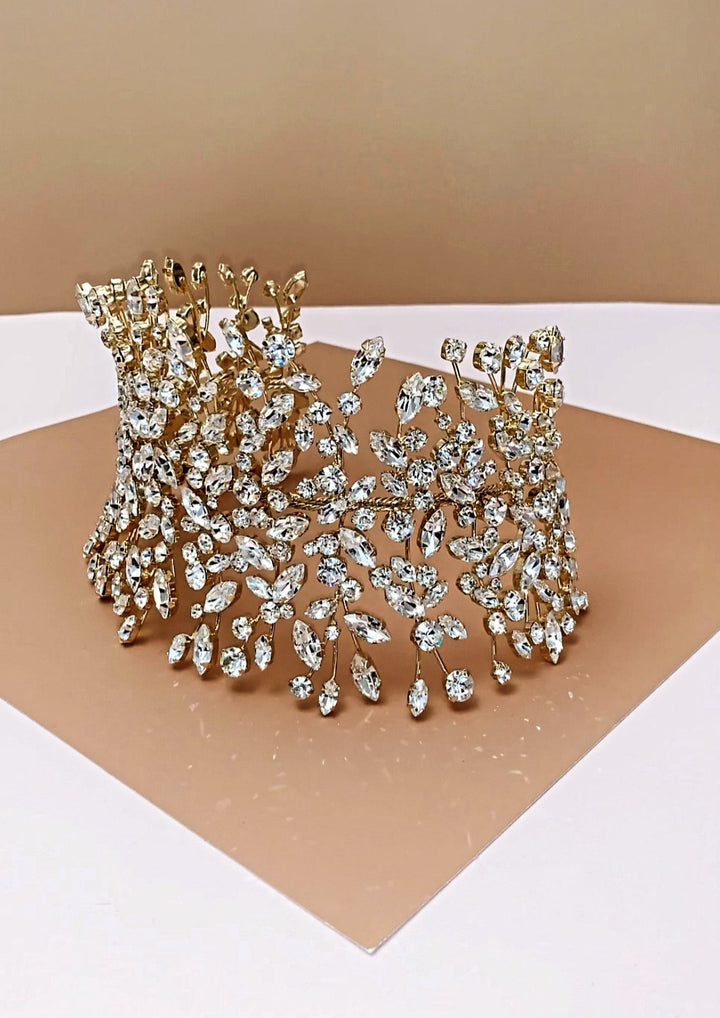 gold headband wedding
