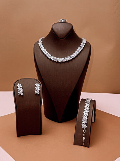 PRECIOUS Jewelry Set with Necklace, Bracelet, Earrings and Ring