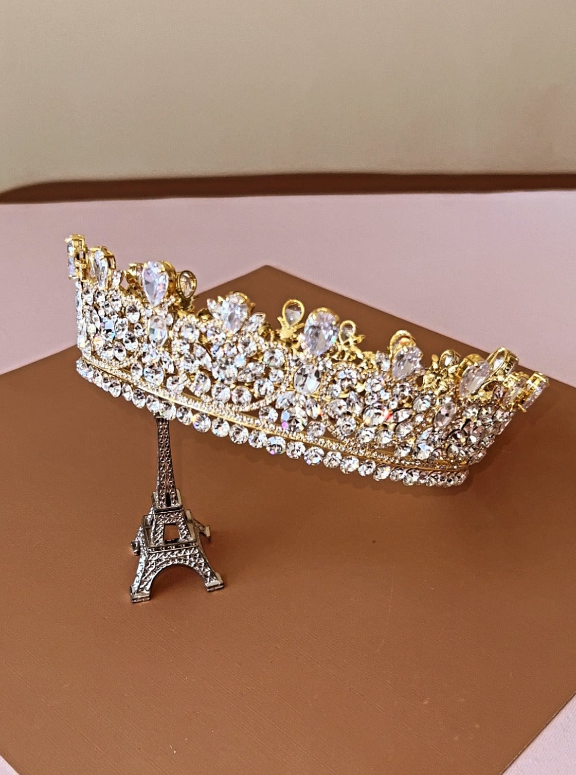 CARINA Full Crown Swarovski & Pearls, Bridal Crown