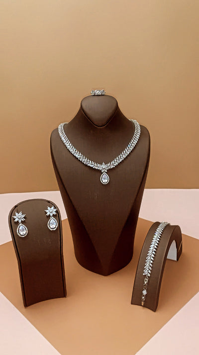 HARMONY Jewelry Set with Necklace, Bracelet, Drop Earrings, and Ring
