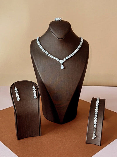 GLISTEN Jewelry Set with Necklace, Bracelet, Drop Earrings and Ring