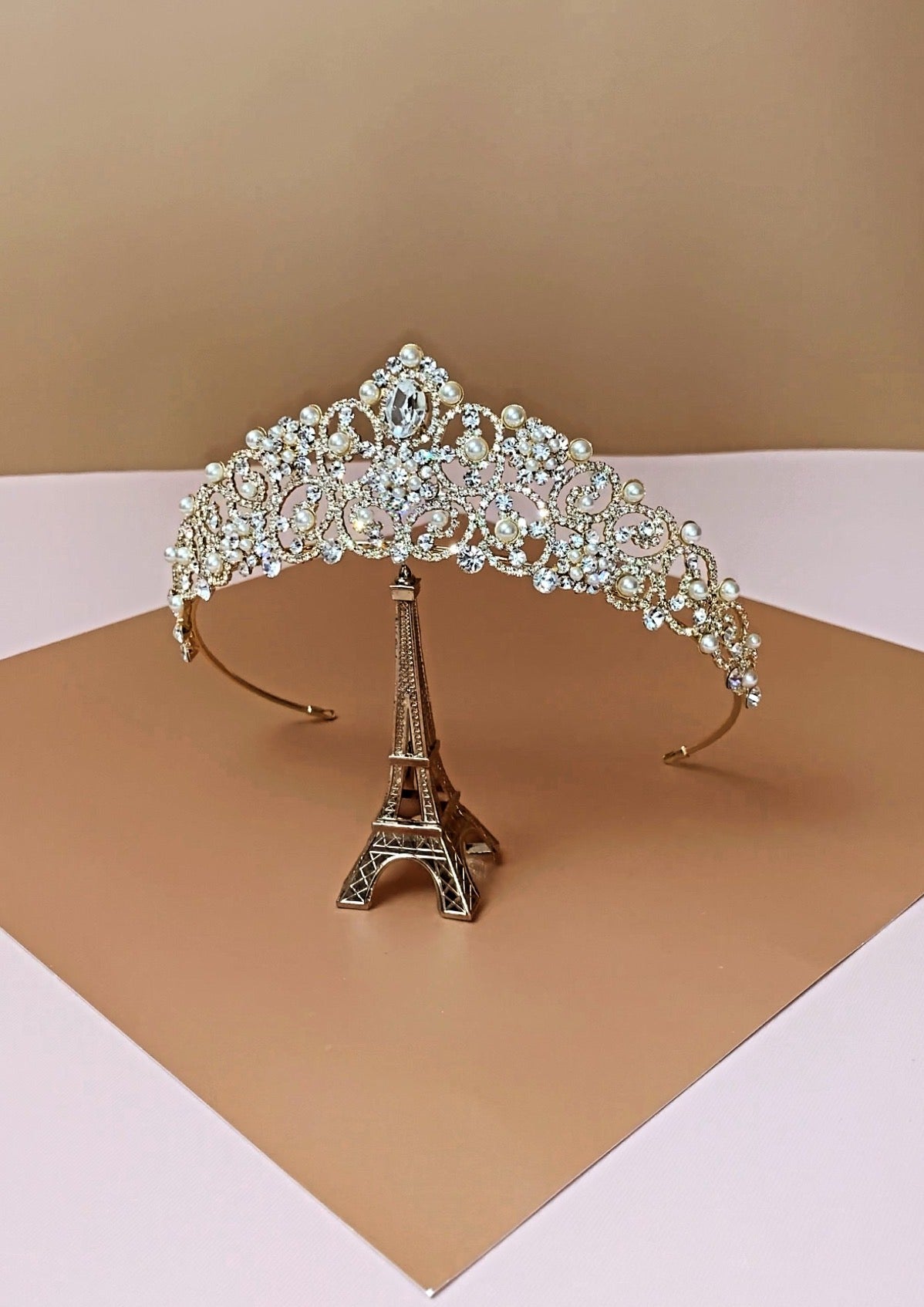 TATIANA-PEARLS Swarovski Bridal Crown, Wedding Tiara