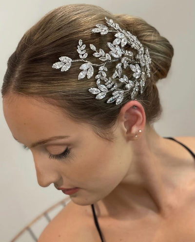 MISCHA Swarovski Bridal Hair Comb, Gorgeous Side Pieces