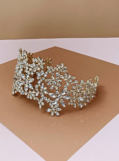 FLORENCE Bridal Headband, Swarovski Crystals Wedding Headpiece