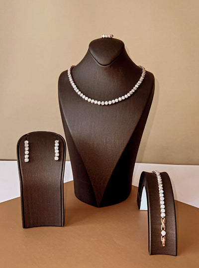 TRULY Jewelry Set with Necklace, Bracelet, Drop Earrings, and Ring