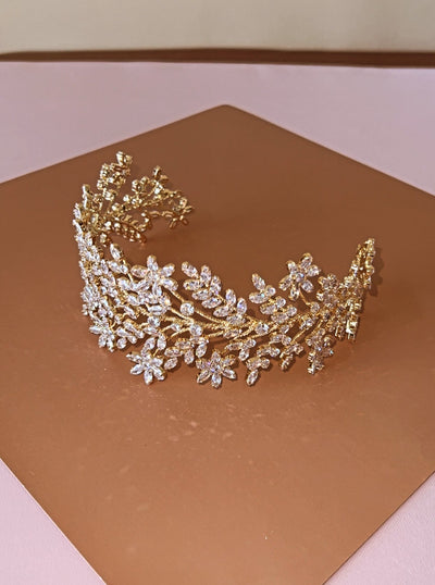 Ellee Real Bride Adorned with ELIANNA Swarovski Wedding Luxurious Headband