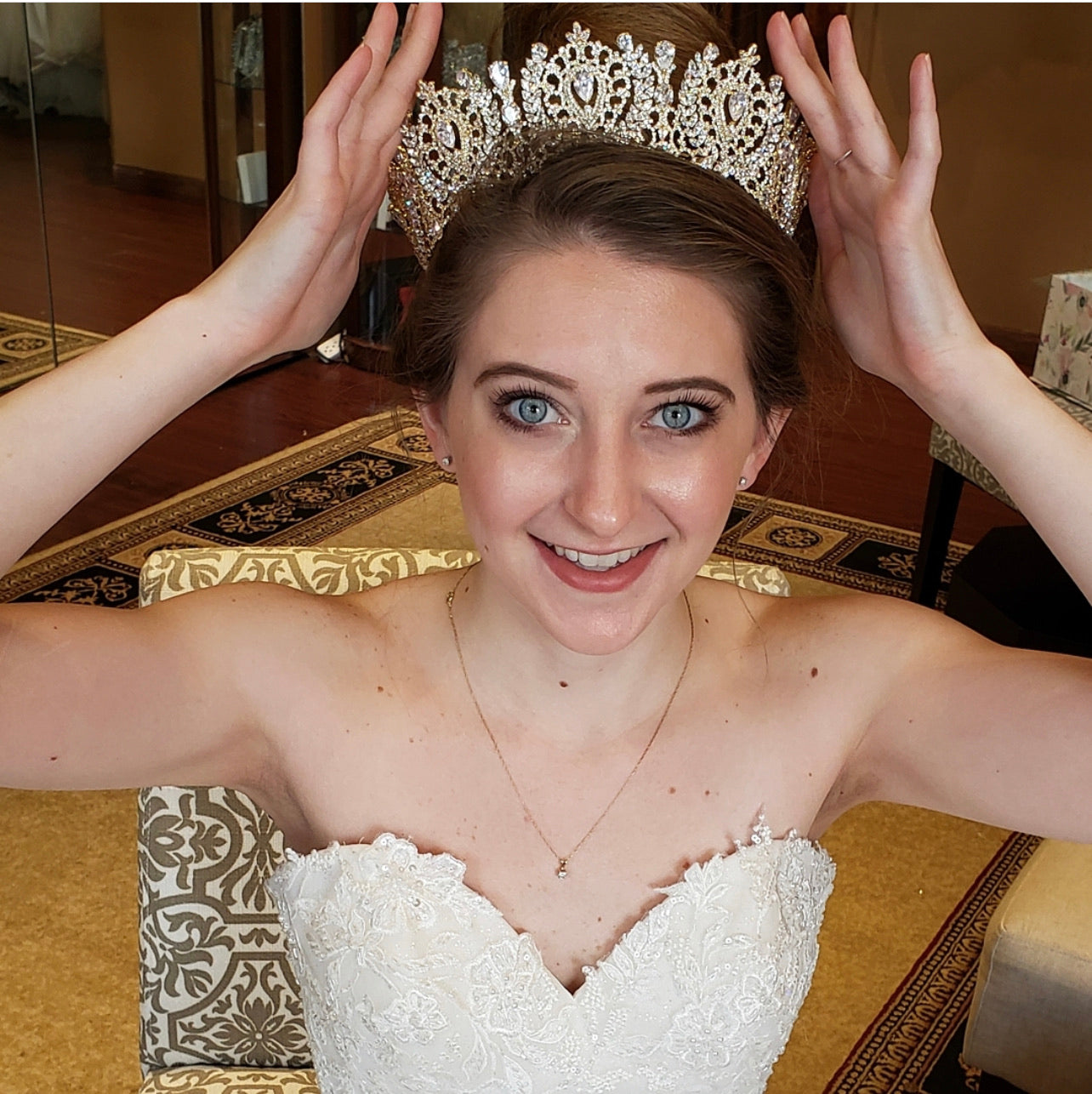 ANGELIKA Bridal Crown with Swarovski Crystals & Stunning Design