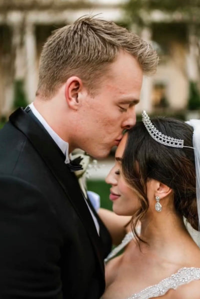 Ellee Real Bride Adorned with JOLINE Swarovski Bridal Tiara