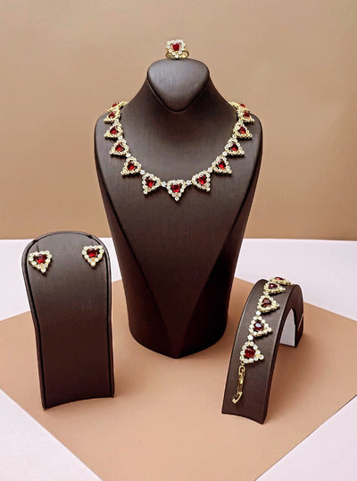 SWEETHEART Jewelry Full Set with Necklace, Bracelet, Earrings and Ring