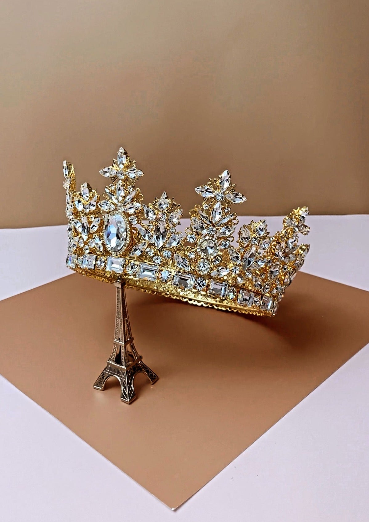 ROYAL LUXE Wedding Full Crown with Brilliant Swarovski Crystals