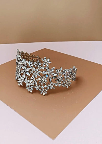 FLORENCE Bridal Headband, Swarovski Crystals Wedding Headpiece