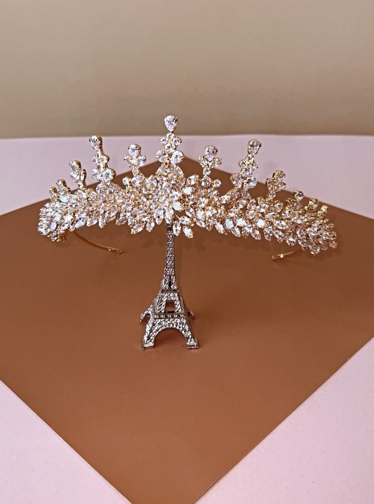 RIHANA Swarovski Bridal 3D Crown, Stunning Unique Wedding Crown