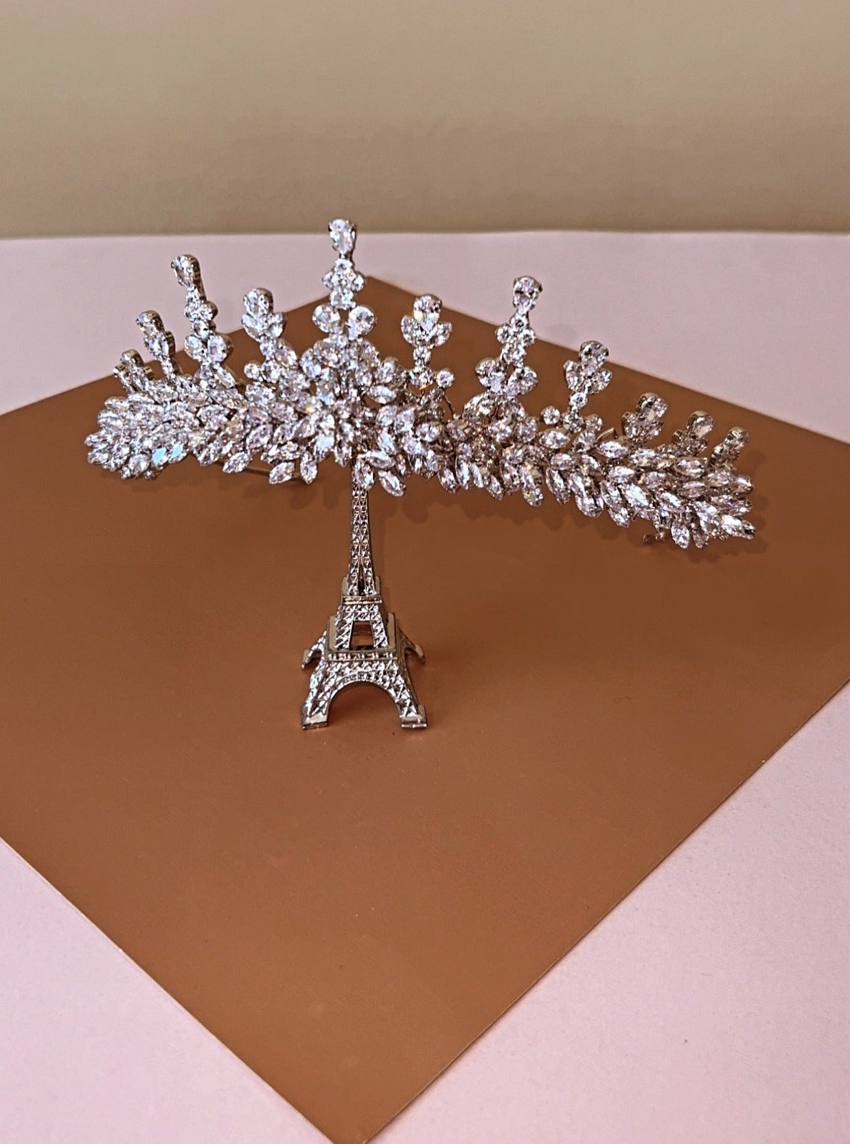 RIHANA Swarovski Bridal 3D Crown, Stunning Unique Wedding Crown