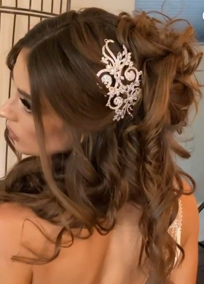 VIVIANA-PEARLS Swarovski Hair Comb with Pearls