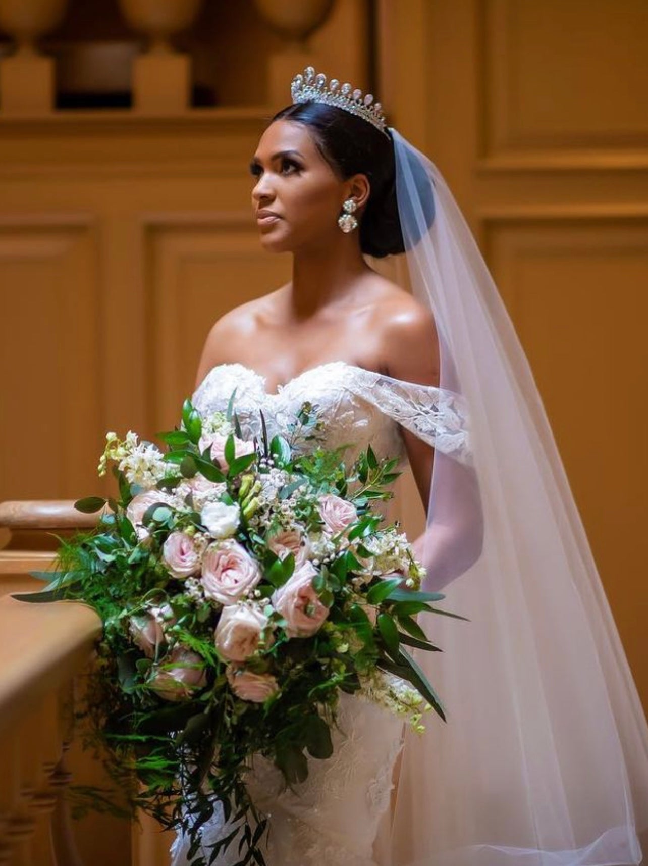 Ellee Real Bride Adorned with CHARLOTTE Swarovski Bridal Tiara