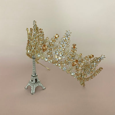 AURORA Gold with Gold Crystals Swarovski Bridal Crown