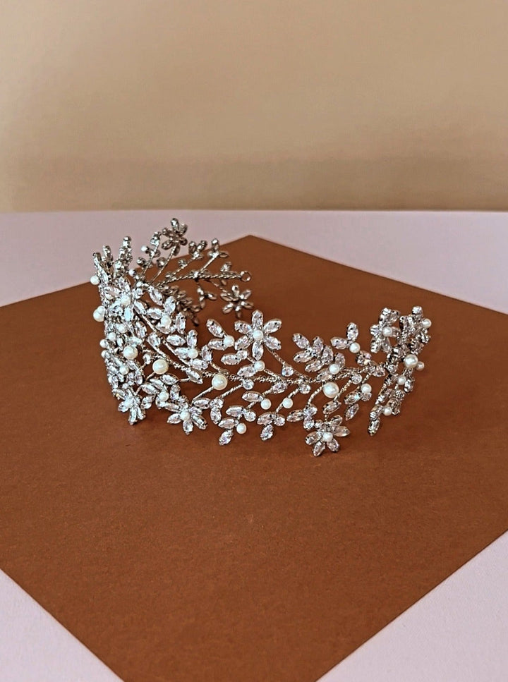 ELIANNA-PEARLS and Swarovski Bridal Headband