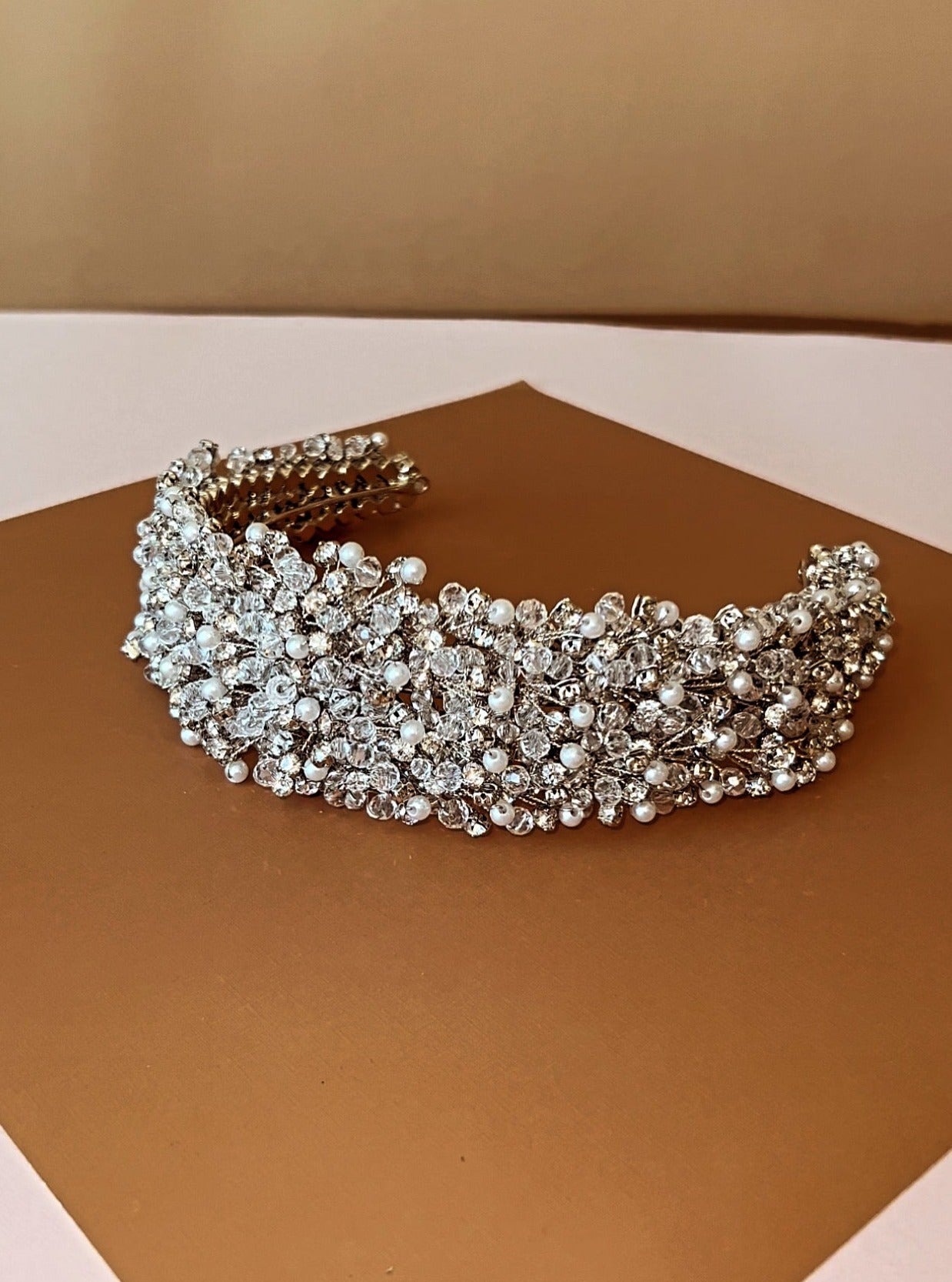 BALILTI Swarovski Bridal Pearl Headpiece