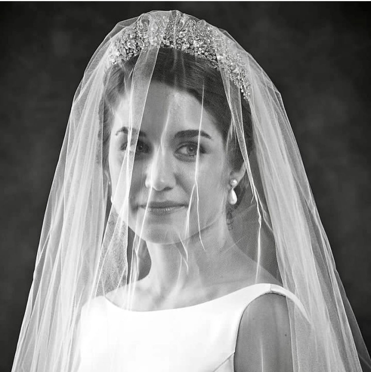 Ellee Real Bride Adorned with ISABELLA Swarovski Bridal Luxurious Tiara - Crown