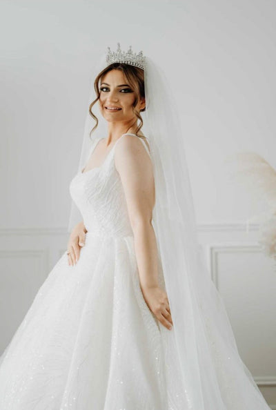 Ellee Real Bride Adorned by GWYNETH Swarovski Bridal Princess Full Crown