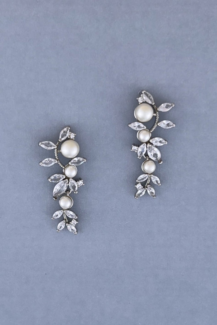 ANGEL LUXE Simulated Diamond and Pearl Earrings
