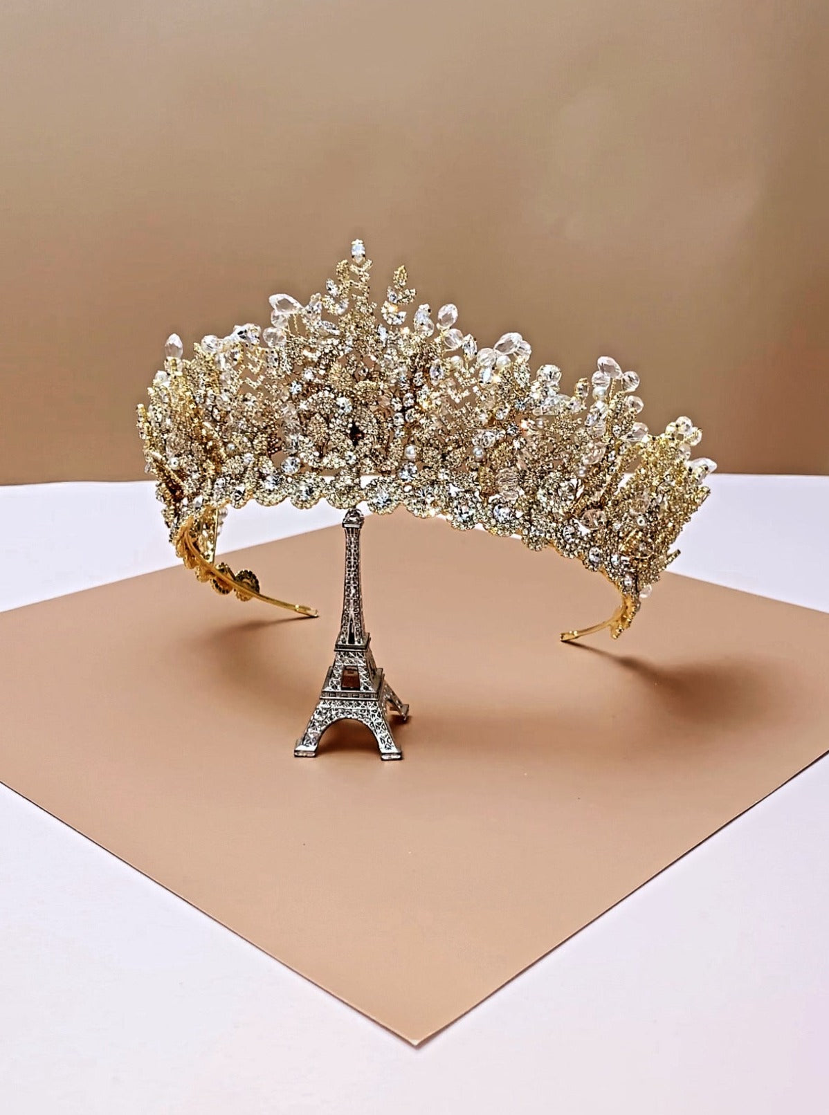 ELISABETTA Swarovski Crystals Wedding Crown, 3D Bridal Crown