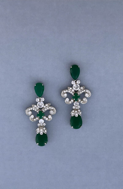 EMERALD Stunning Earrings with Green Swarovski Crystals