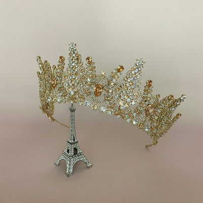 AURORA Gold with Gold Crystals Swarovski Bridal Crown