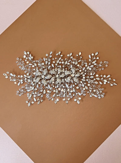 TIFFANY Swarovski Bridal Headpiece with Pearls and Crystals