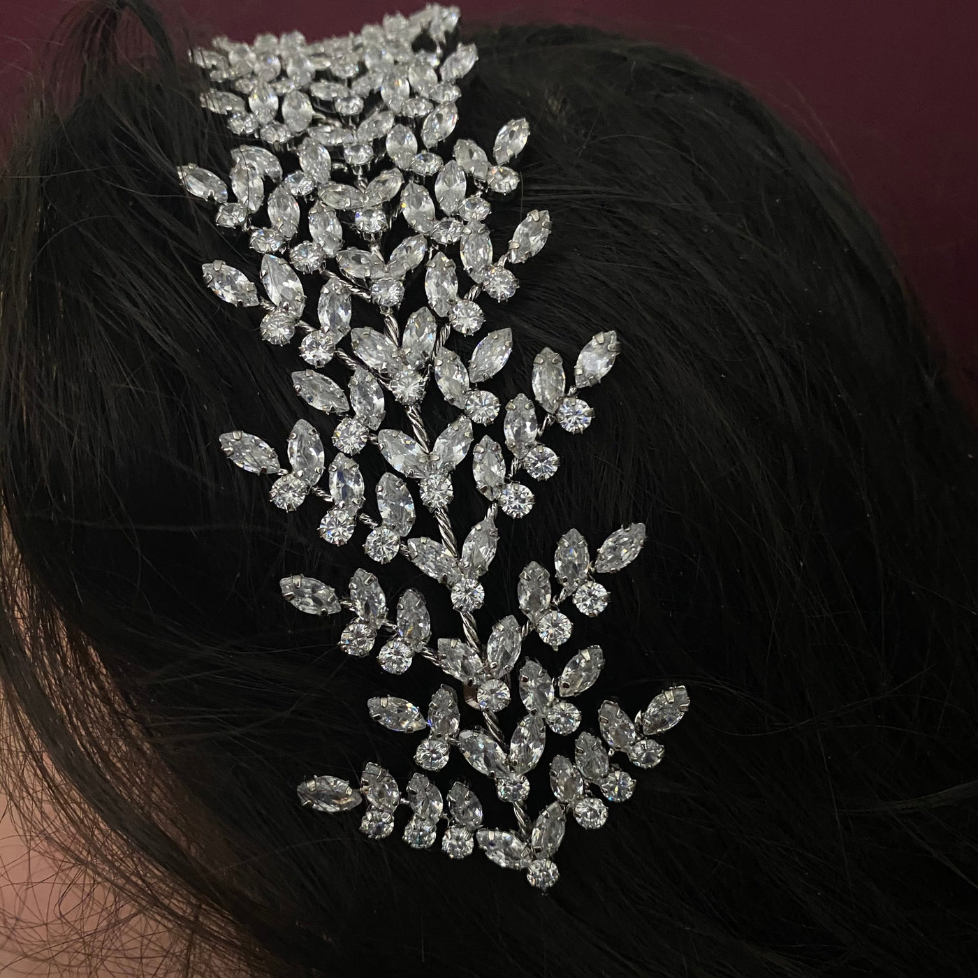 Ellee Real Bride Adorned with FIONA Swarovski Bridal Headband
