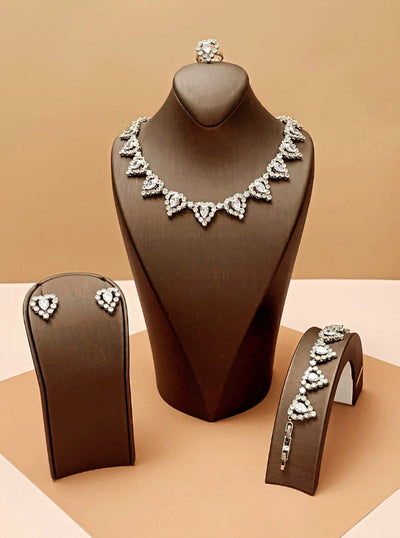 SWEETLOVE Swarovski Jewelry Set with Necklace, Bracelet, Earrings and Ring