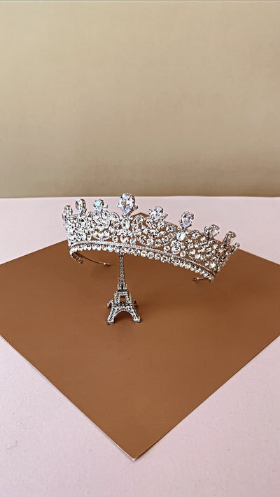 CARINA Swarovski & Pearls Wedding Crown, Princess Tiara