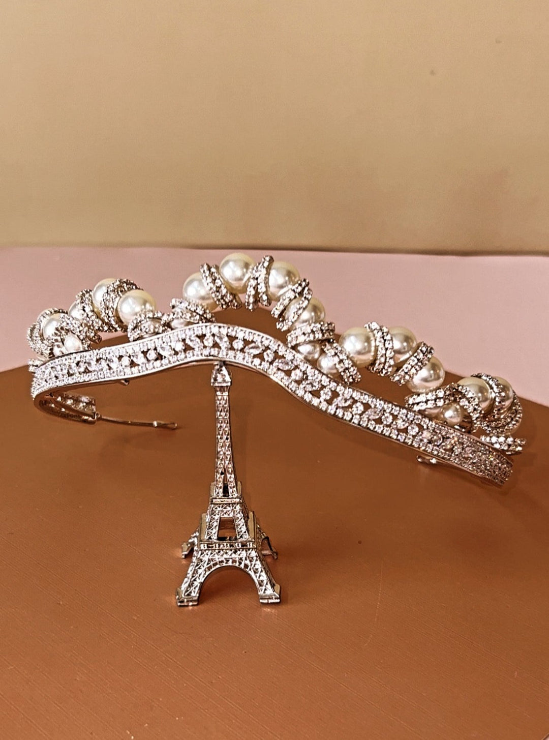 ADELAIDE-Pearls Crystal Tiara (Made To Order)